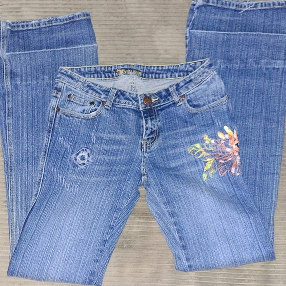 Seduction embroidered flare jeans size 7 - Picture 2 of 2